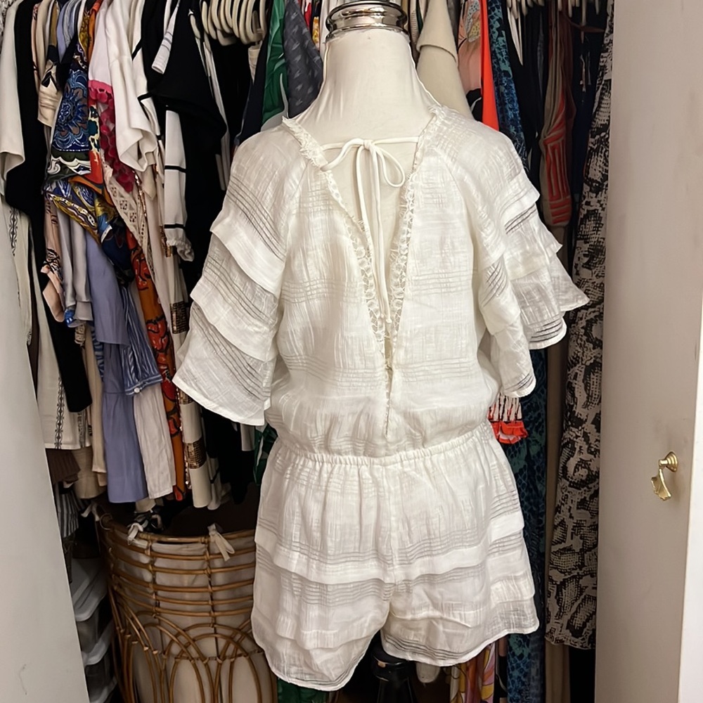 J.O.A. White Lace + Ruffle Romper - Picture 4 of 7